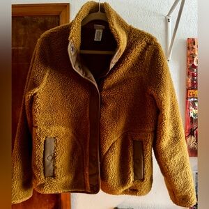 L.L. Bean Antique Gold Sherpa Jacket